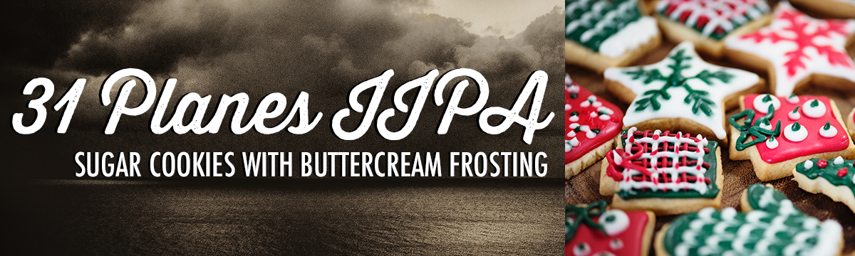 An image listing Thirty-One Planes IIPA from Stormcloud Brewing Co. as a good beer pairing for sugar cookies with buttercream frosting.